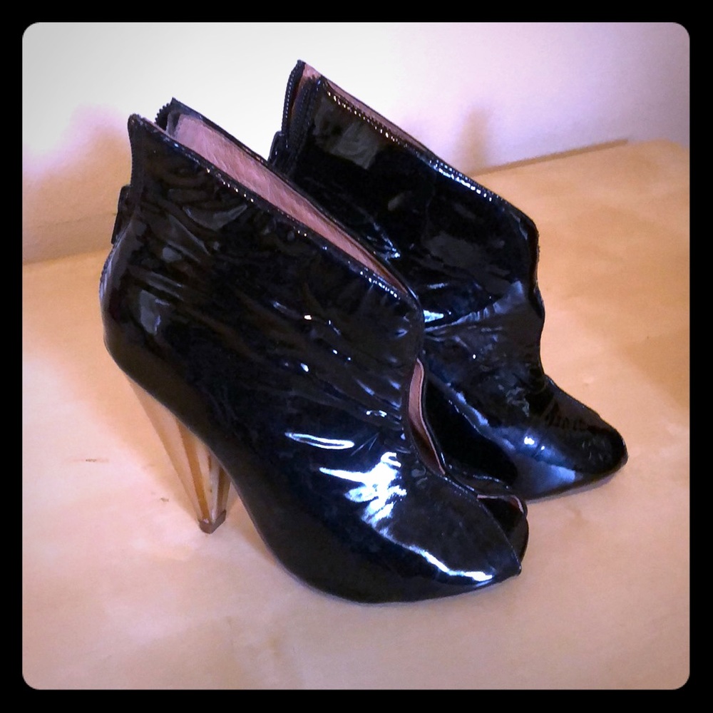 Jeffrey Campbell patent booties